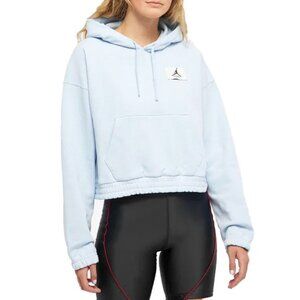 Jordan Women's Ocean Blue Loose Fit Essentials Fleece Pullover‎ Hoodie Size 1X